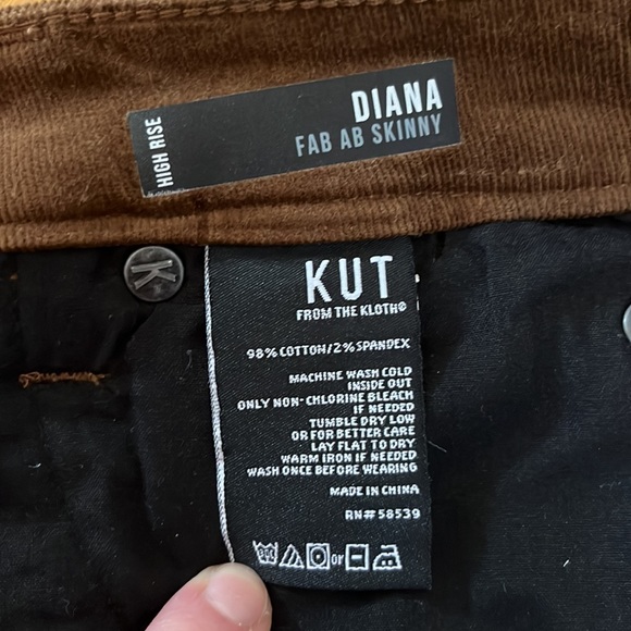 Kut from the Kloth brown Diana Fab Ab Skinny Corduroy. Sz 8. Stretchy. - Picture 4 of 4